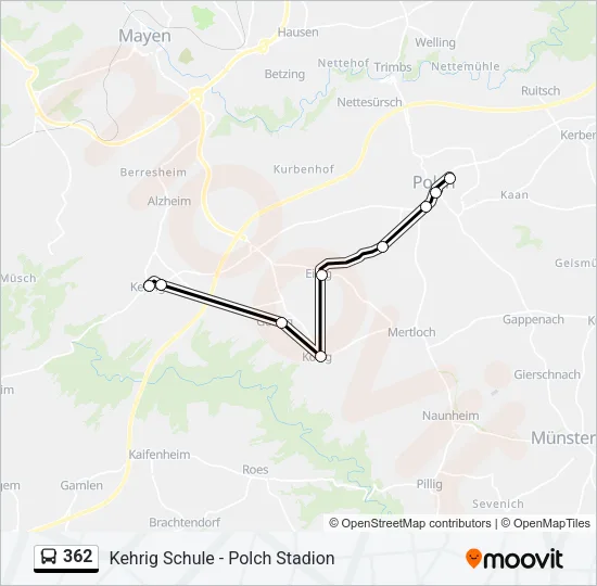 362 Bus Line Map
