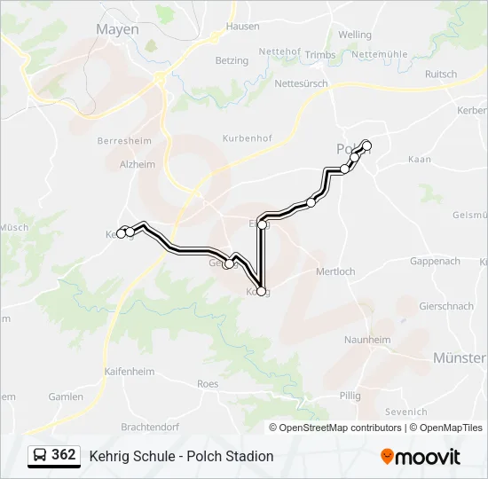 362 Bus Line Map