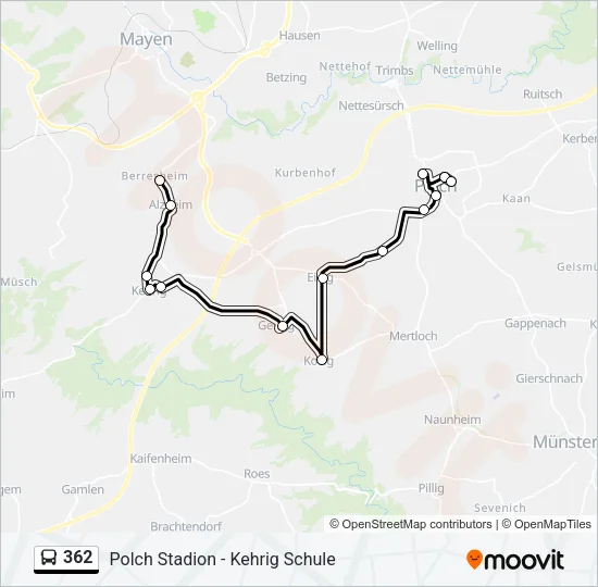 362 Bus Line Map