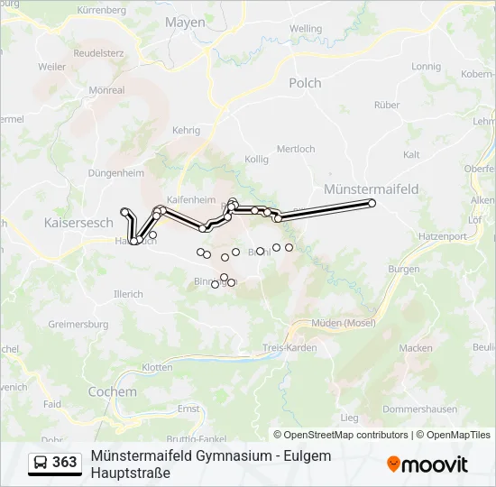 363 Bus Line Map