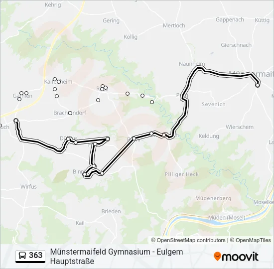 363 Bus Line Map