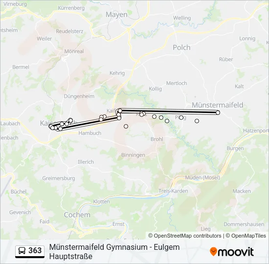 363 Bus Line Map
