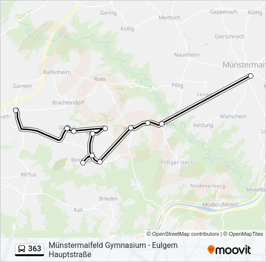 363 Bus Line Map