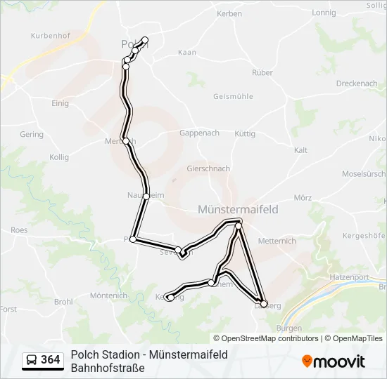 364 Bus Line Map