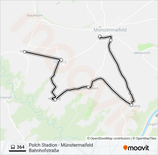 364 Bus Line Map
