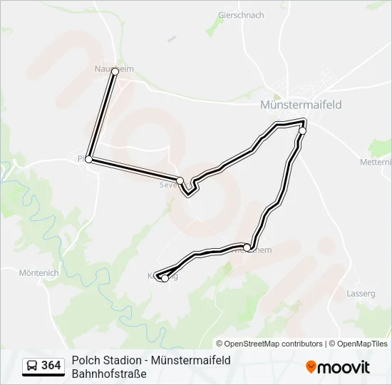 364 Bus Line Map