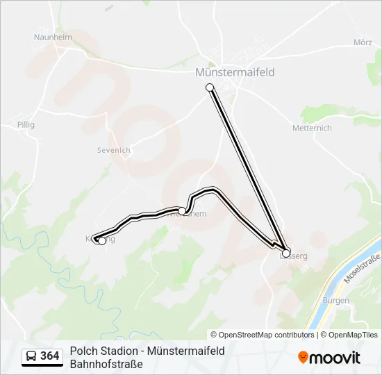 364 Bus Line Map