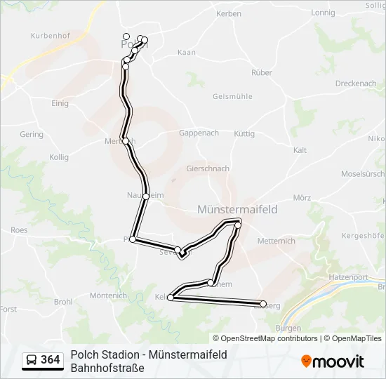 364 Bus Line Map
