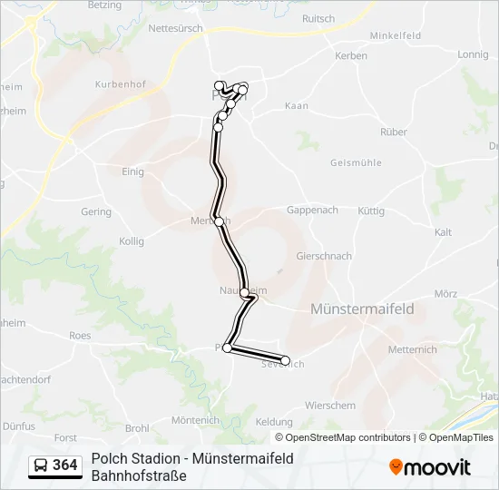 364 Bus Line Map