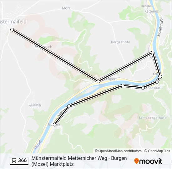 366 Bus Line Map