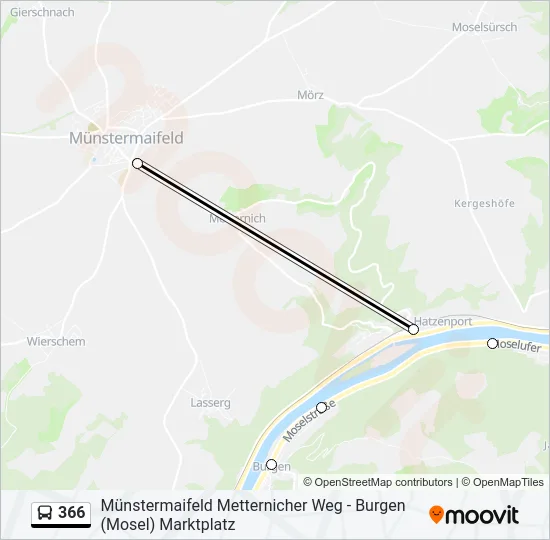 366 Bus Line Map