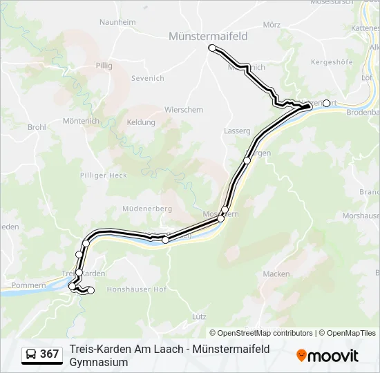 367 Bus Line Map