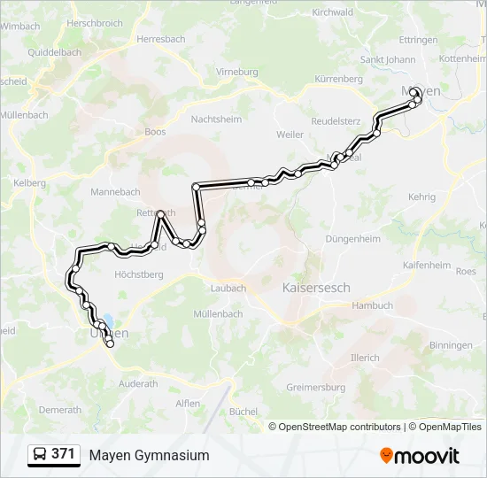 371 Bus Line Map