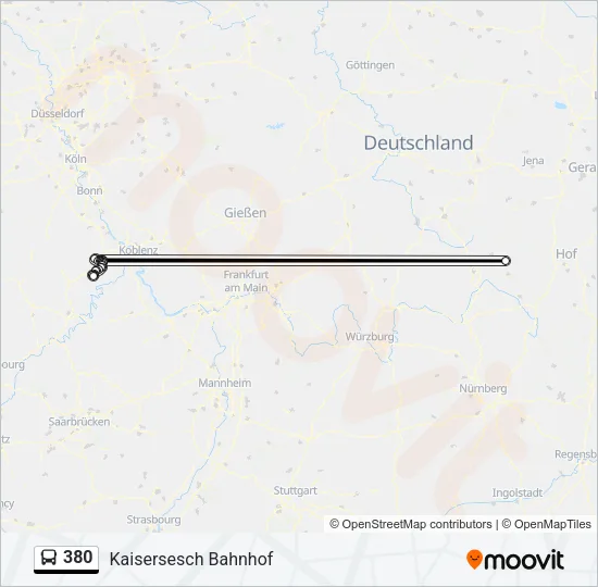 380 Bus Line Map
