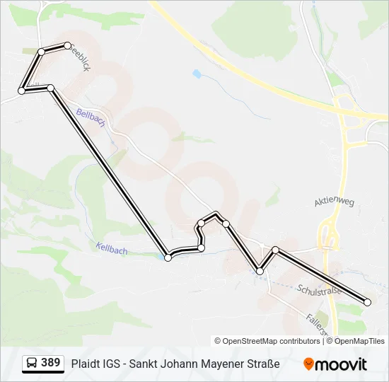 389 Bus Line Map