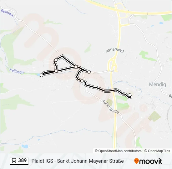 389 Bus Line Map