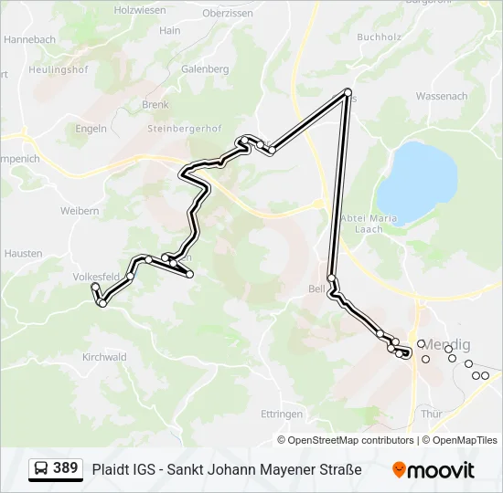 389 Bus Line Map