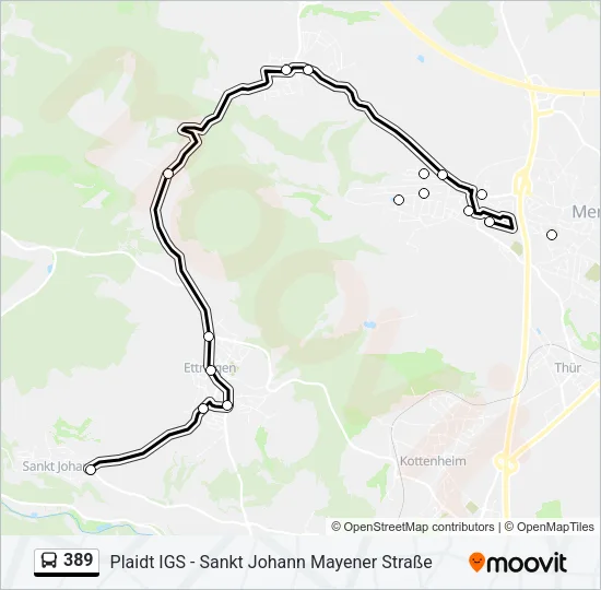 389 Bus Line Map