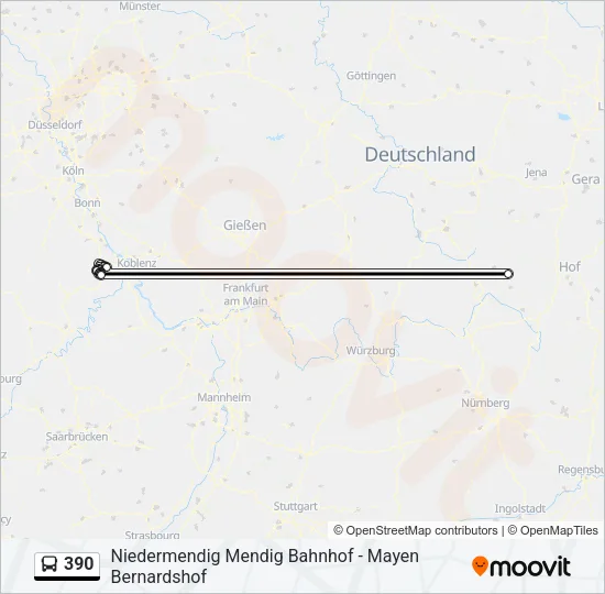 390 Bus Line Map