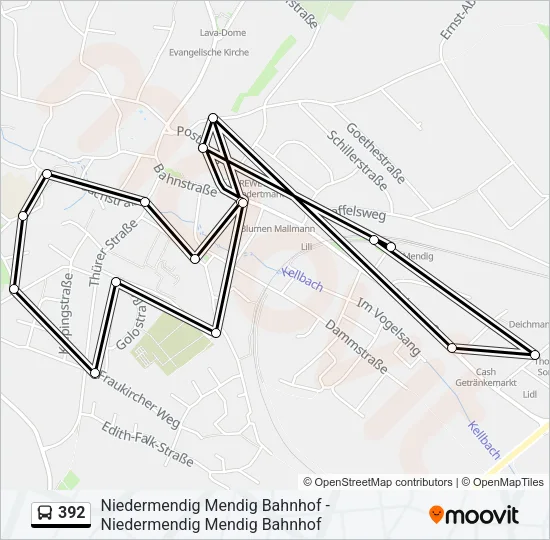 392 Bus Line Map