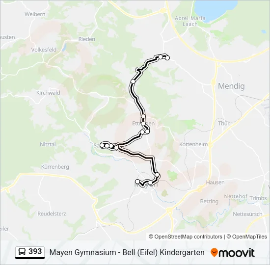 393 Bus Line Map