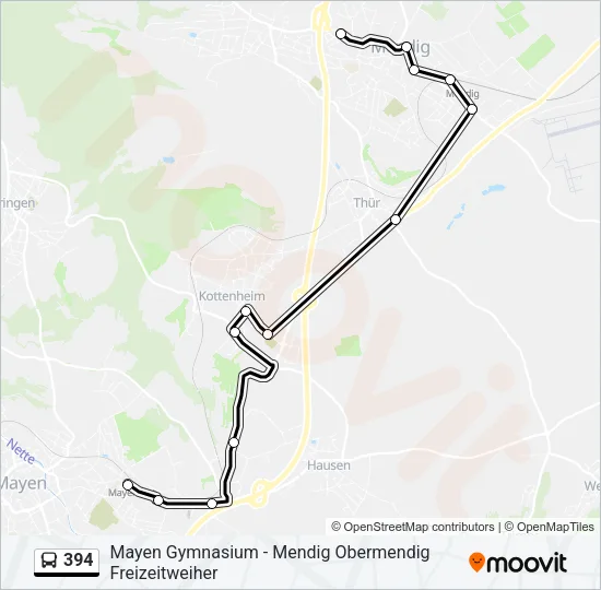 394 Bus Line Map