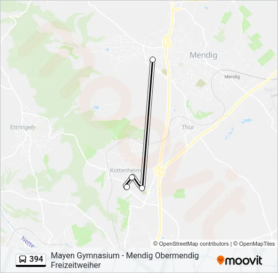 394 Bus Line Map