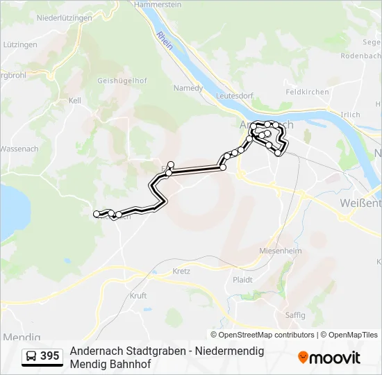Автобус 395: карта маршрута