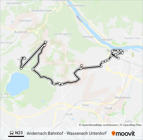 N23 Bus Line Map