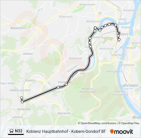 N32 Bus Line Map