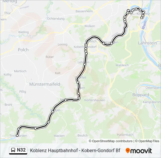 N32 Bus Line Map