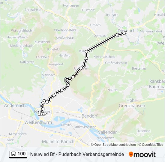 100 Bus Line Map