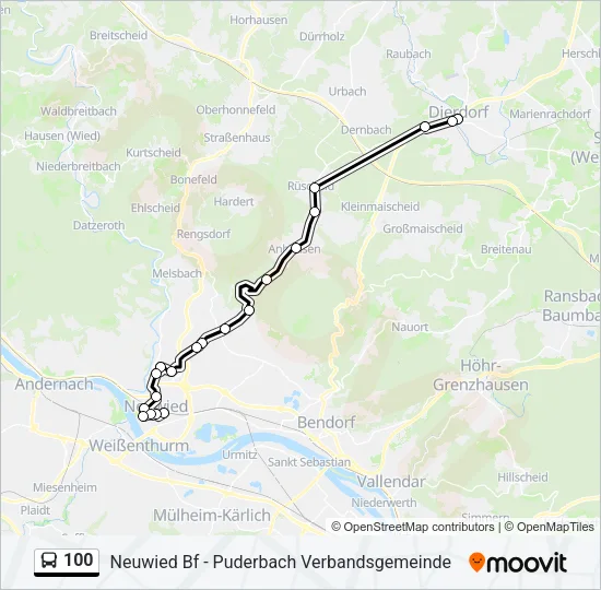 100 Bus Line Map