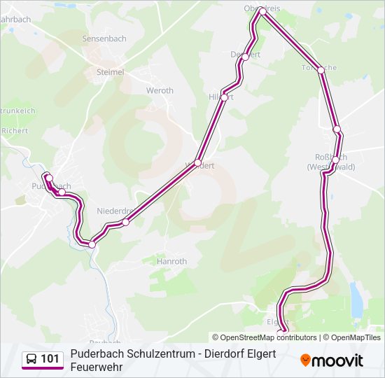101 Bus Line Map