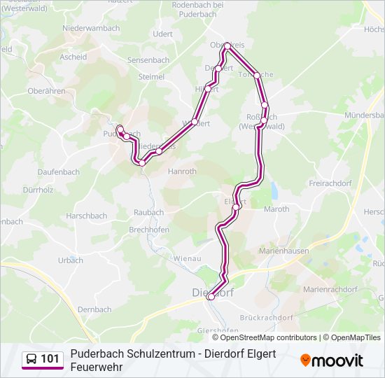 101 Bus Line Map