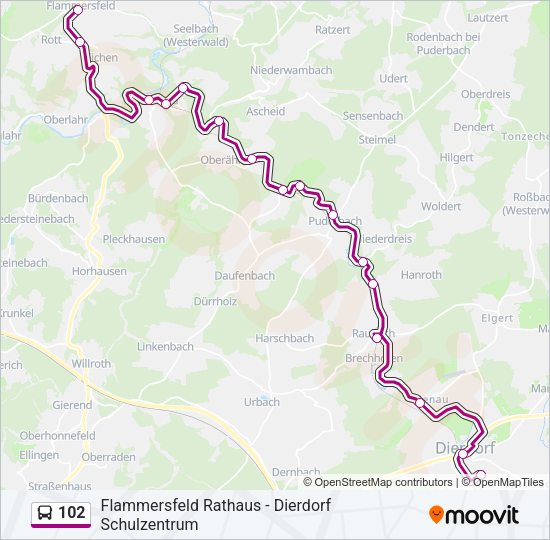 102 Bus Line Map