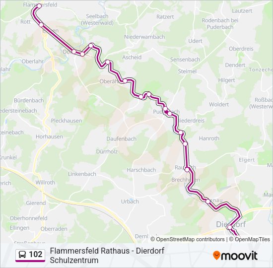 102 Bus Line Map