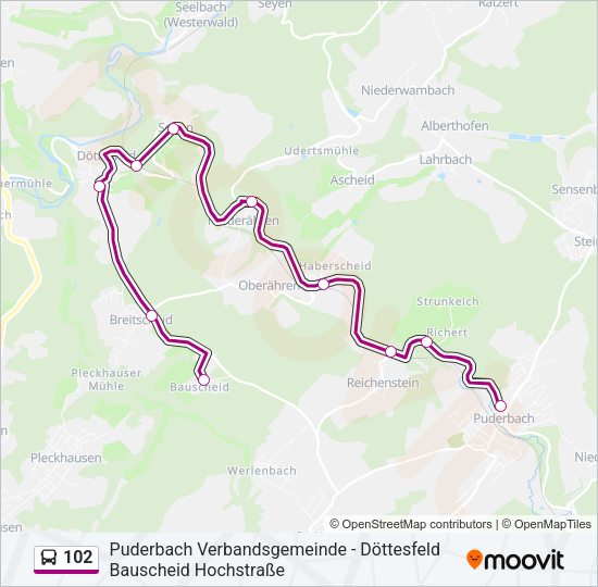 102 Bus Line Map