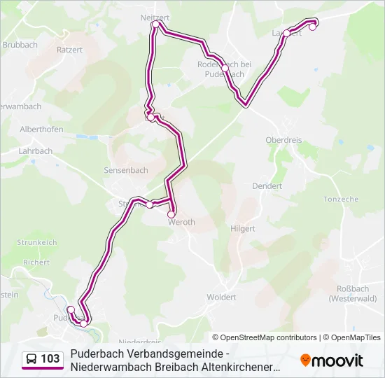 103 Bus Line Map