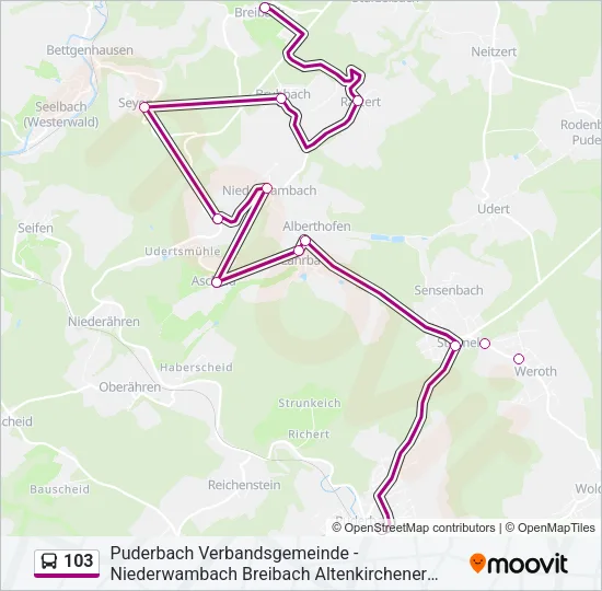103 Bus Line Map