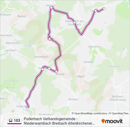 103 Bus Line Map