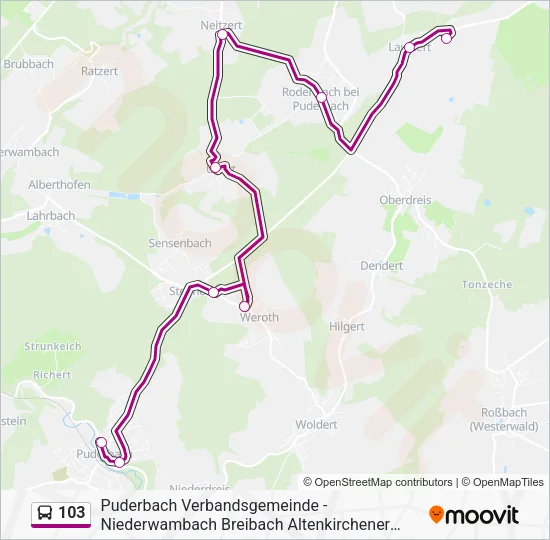 103 Bus Line Map