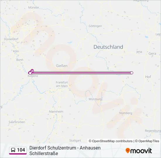 104 Bus Line Map