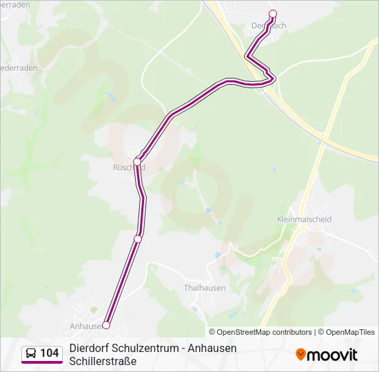 104 Bus Line Map