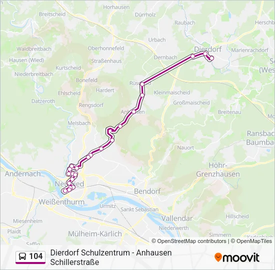 104 Bus Line Map