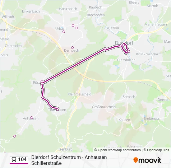 104 Bus Line Map