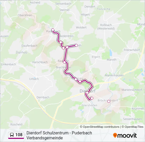 108 Bus Line Map