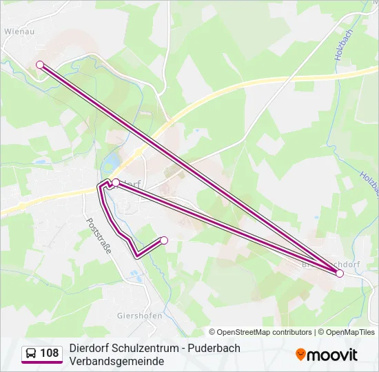 108 Bus Line Map