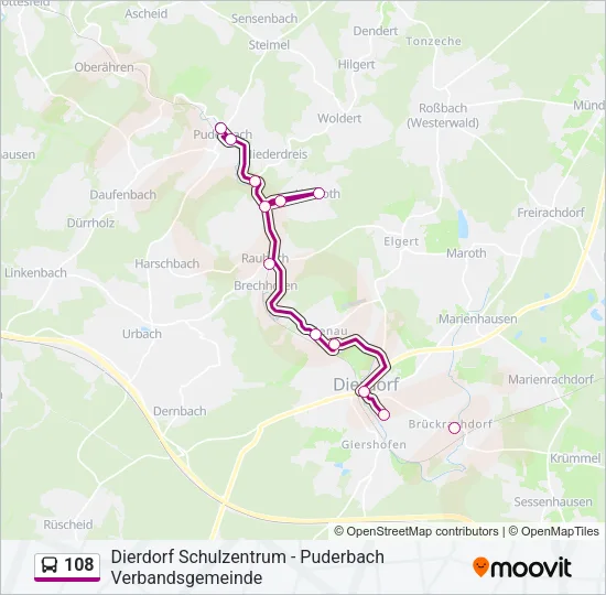 108 Bus Line Map