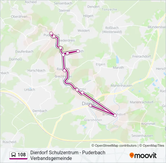 108 Bus Line Map